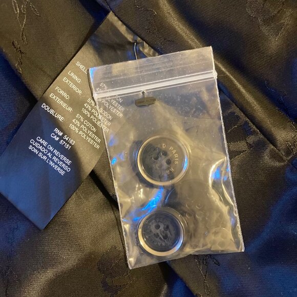 Karl Lagerfeld Paris Black Trench Coat Woman's Size S - Picture 11 of 12